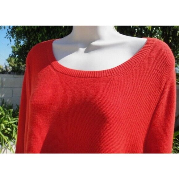 Eileen Fisher Sz PP PXS 2P 4P Red Peruvian Organic Cotton Link Tunic Sweater - Picture 4 of 12